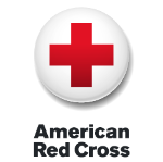 American Red Cross logo; white circle with red cross on top