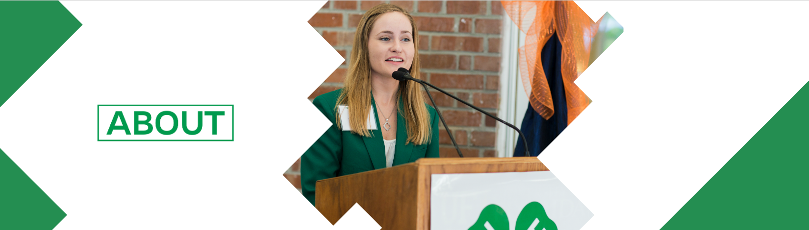 Girl speaking a 4-H meeting