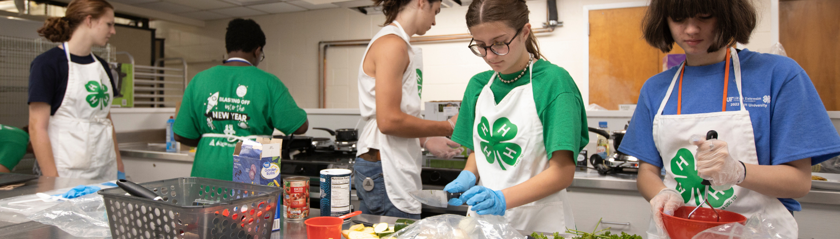 Web banner image of youth cooking