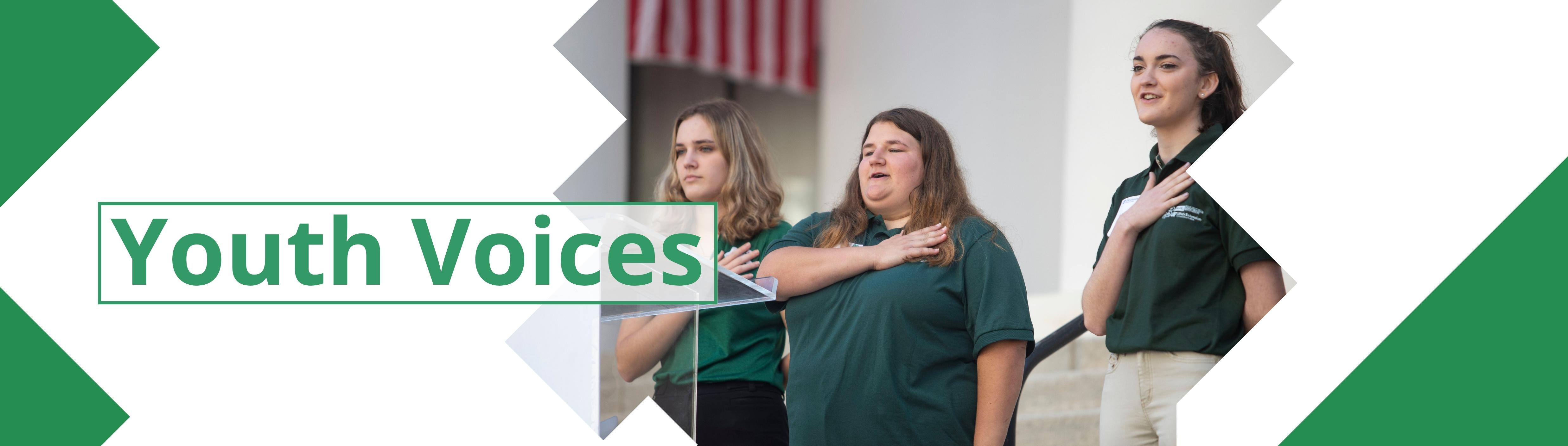 Banner image of youth pledging allegiance to the flag 